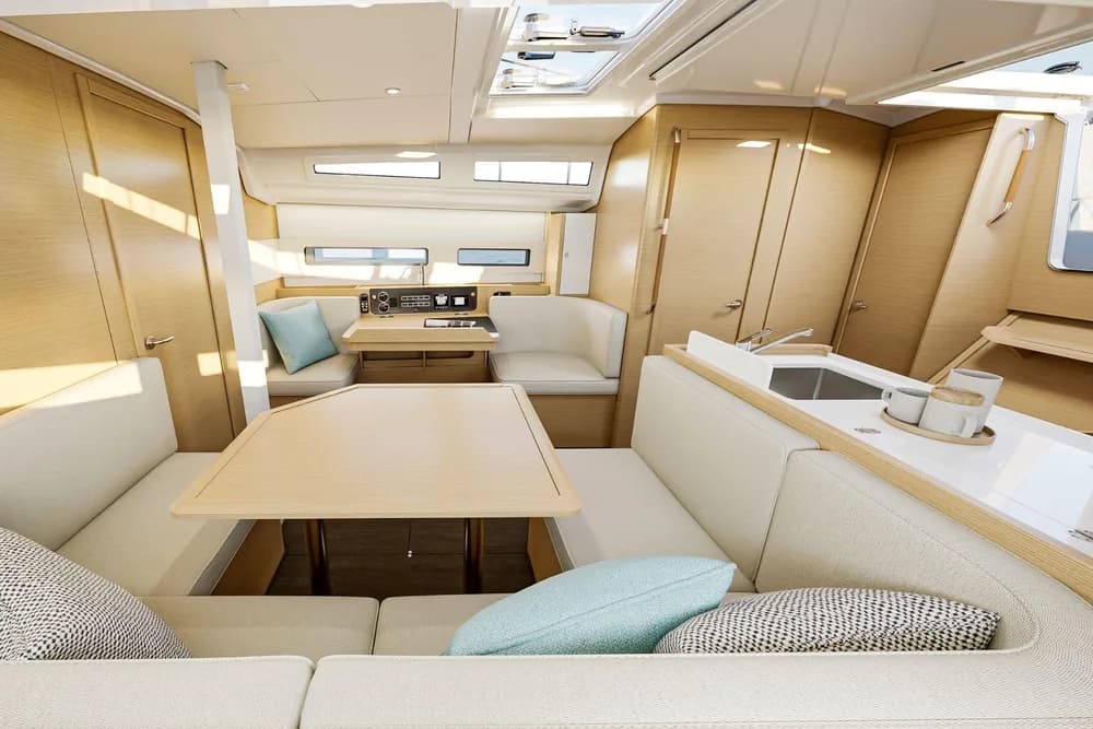 The Sun Odyssey 415 saloon and L-shaped galley