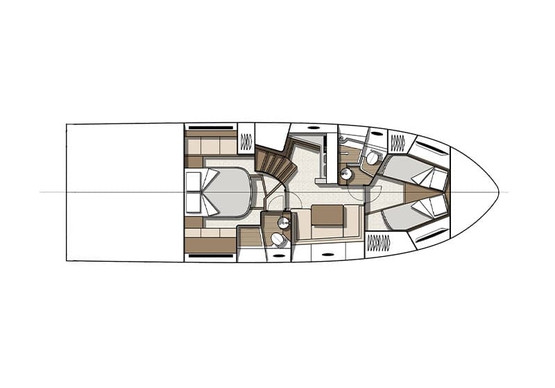 Lower Deck - 2 Cabin Layout